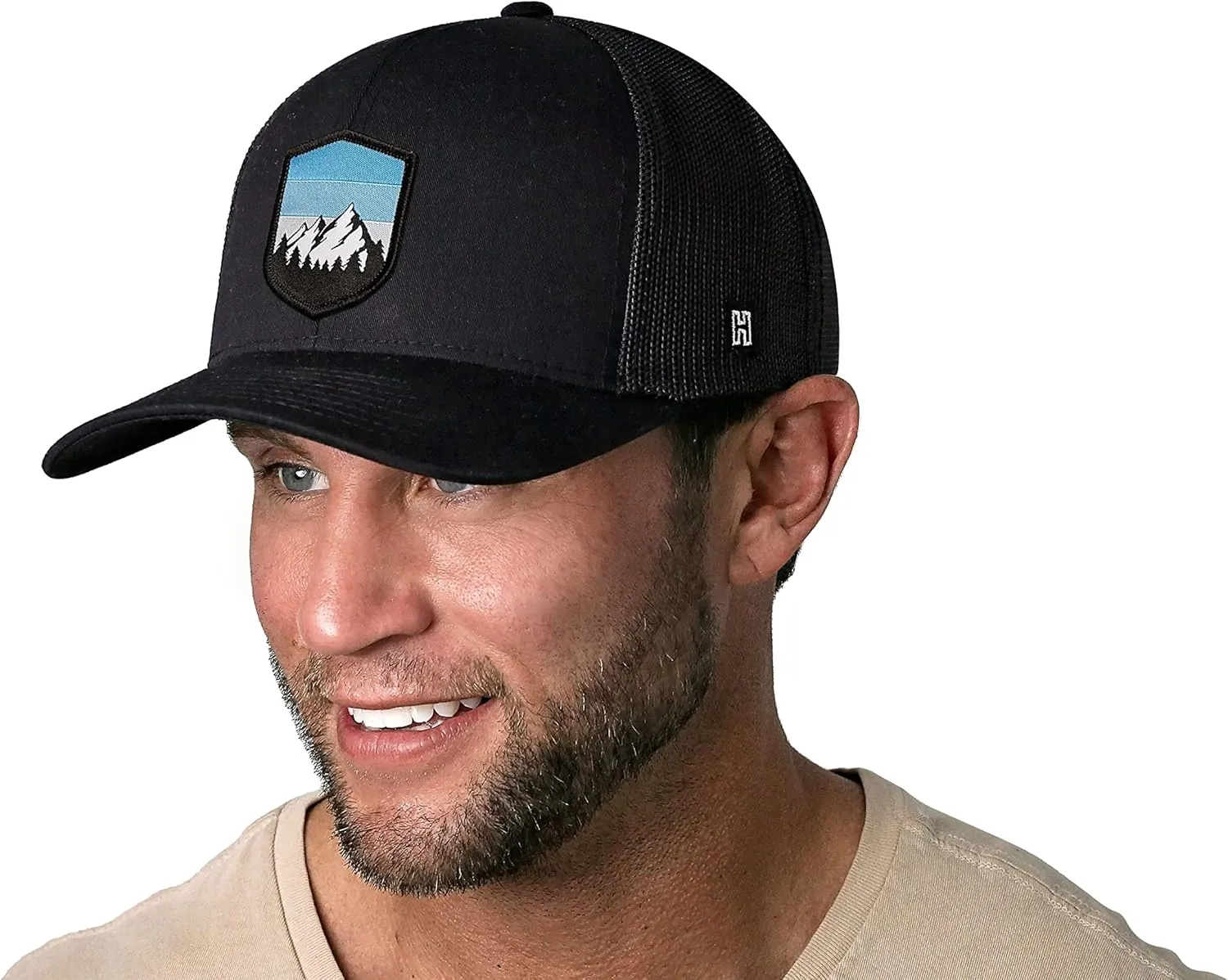 HAKA Camping Trucker Hat, Mountain Mesh Outdoor Hat for Men & Women, Adjustable Snapback Baseball Cap, Golf Hat