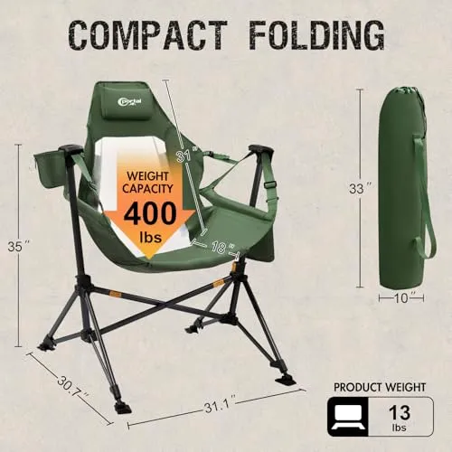 Hammock Camping Chair,Portable Outdoor Swinging Chairs,Rocking Chair for Adults