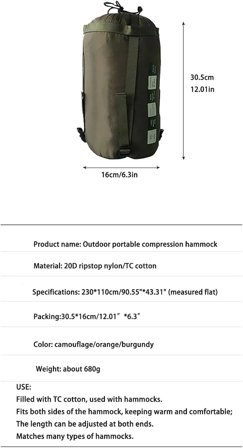 Hammock Quilt Outdoor Leisure Single Quilt Camping Backpack Hiking Travel Beach Essential Warm Lightweight Blanket