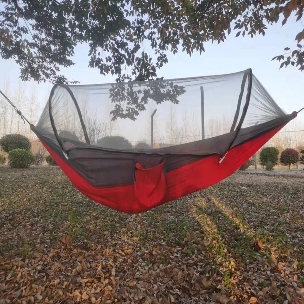 Hammocks Automatic Mosquito Net, Anti-Rollover Hammock, Parachute, Bunis Spinning Camping Leisure Double Hanging Chair Camping Hammocks(Green)