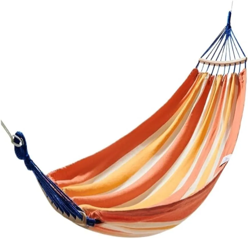 Hammocks Hammock Outdoor Camping Single and Double Hammock Canvas Anti-Rollover Swing Adult Dormitory Hanging Chair Camping Hammocks(Orange)
