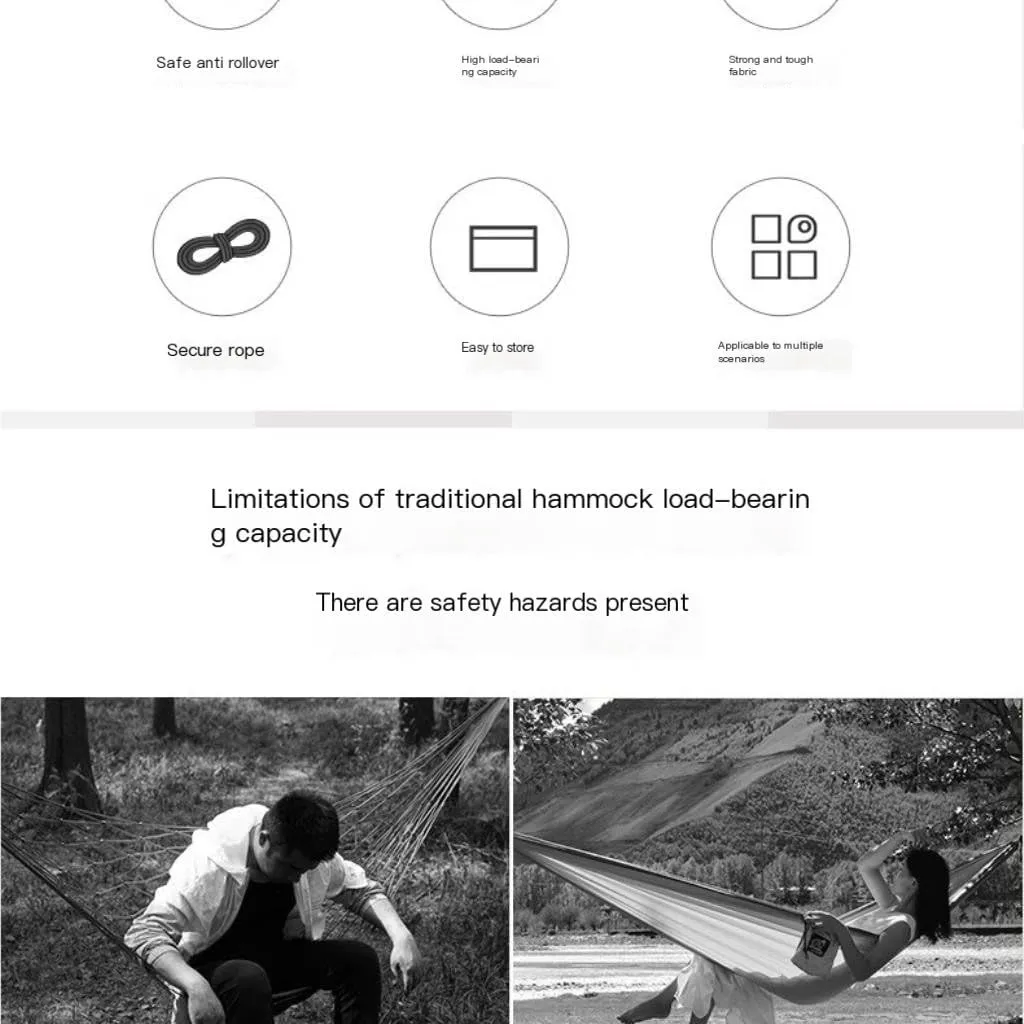 Hammocks Hammock Outdoor Home Double Hanging Chair Dormitory Bedroom Camping Picnic Camping Load-Bearing Fixed Camping Hammocks