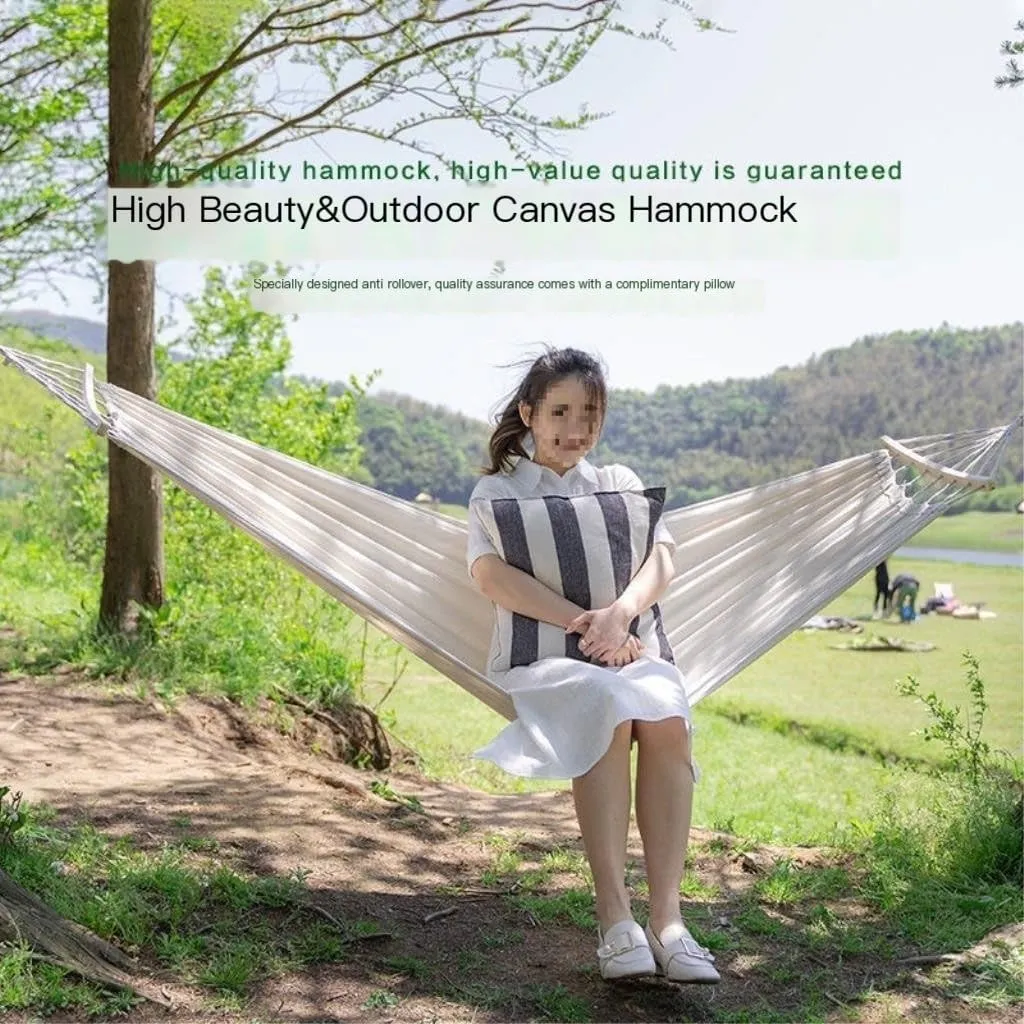 Hammocks Hammock Outdoor Single Double Anti-Rollover Portable Camping Outdoor Detachable and Washable Hanging Chair Camping Hammocks(A,190cm*80cm)