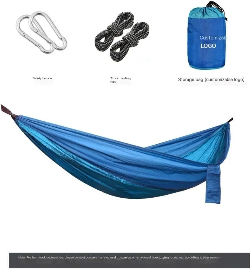 Hammocks Outdoor Camping Parachute Nylon Cloth Single Double Outdoor Camping Cycling Indoor Leisure Outdoor Hammock Camping Hammocks(Orange,B)