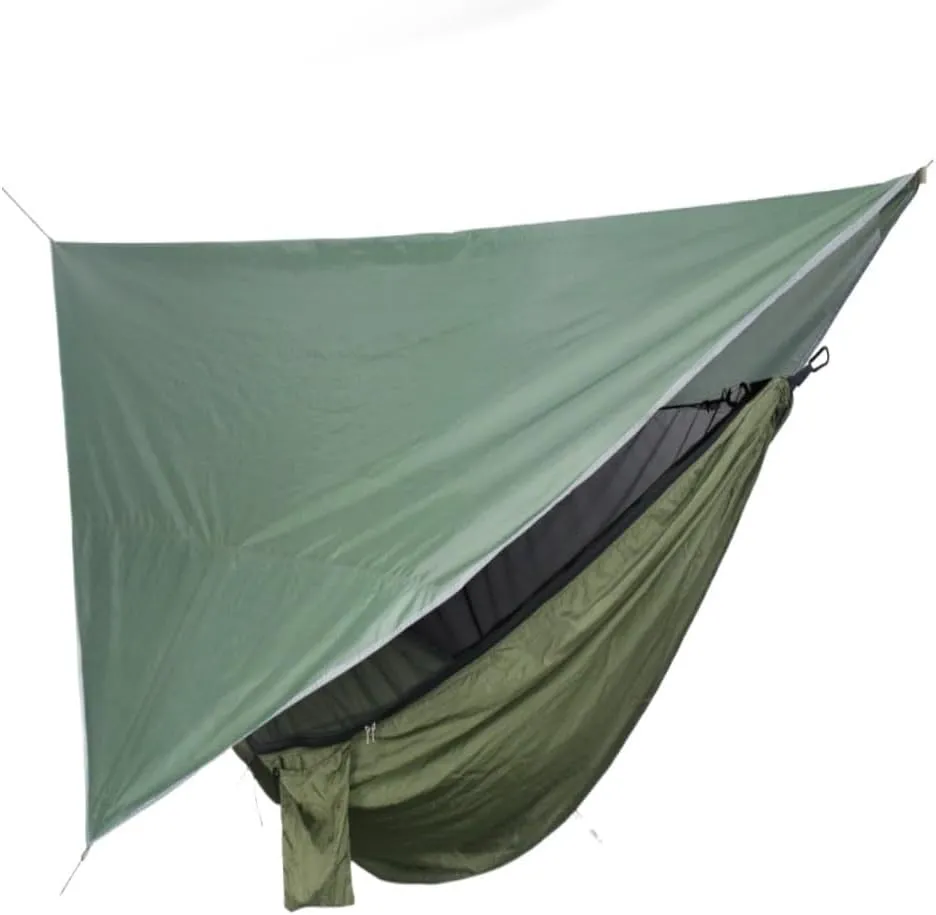 Hamock Mosquito Net Hammock Canopy Set Outdoor Camping Quick Opening Hammock Plus Rainproof Sunshade Canopy Hanmock(B)