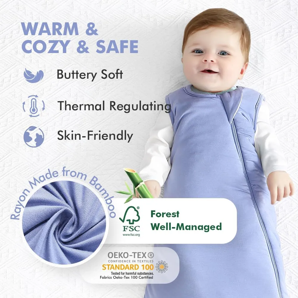 HAPIU Unisex Rayon Made from Bamboo Baby Sleep Sack TOG 1.0, 2-Way Zipper YKK, Wearable Blanket Baby