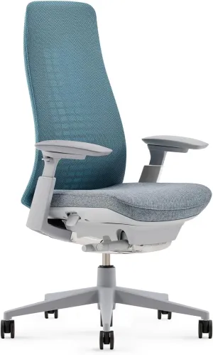 Haworth Fern Office Chair – Ergonomic and Stylish Desk Chair with Breathable Mesh Finish - with Lumbar Support (Cornflower)