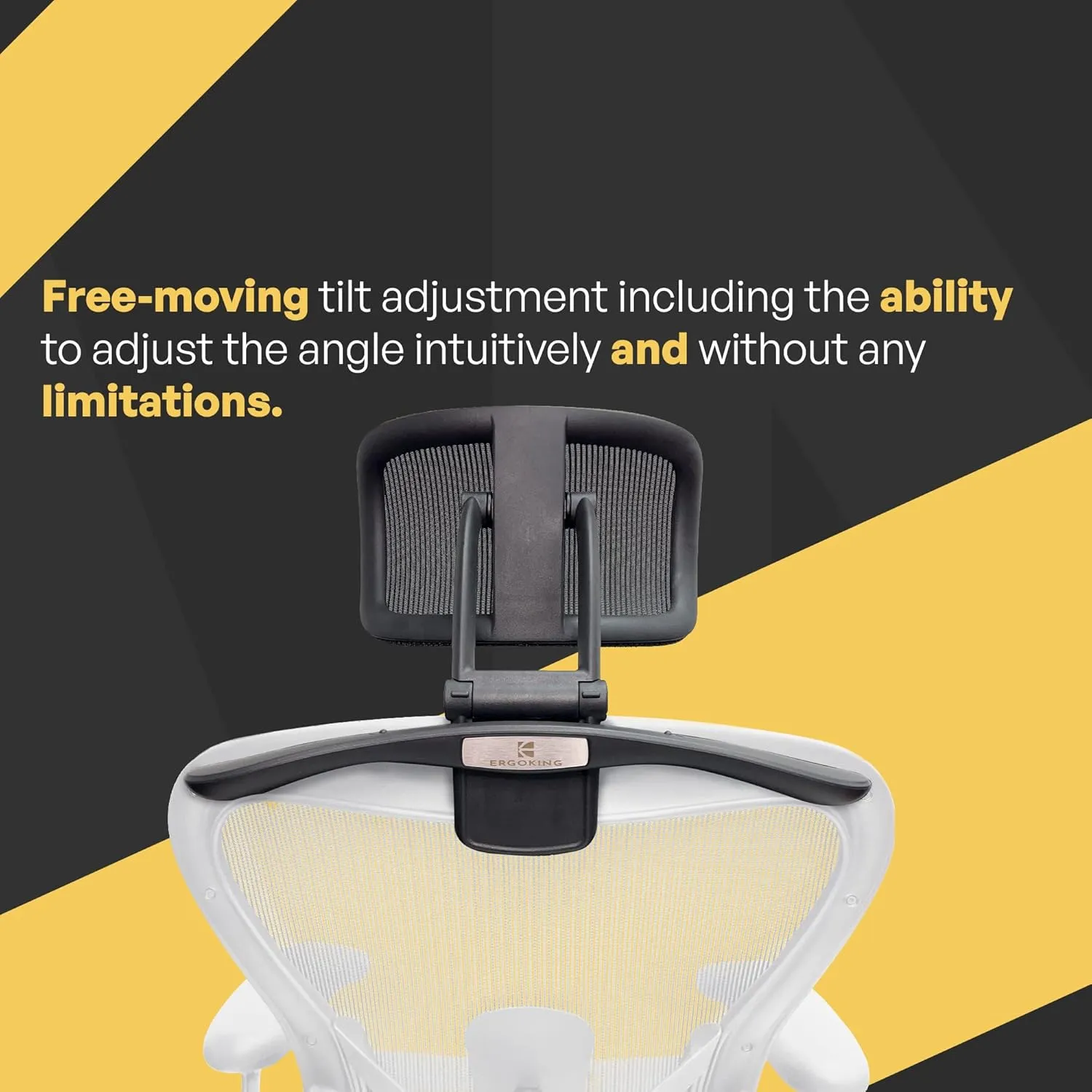 Headrest Compatible with Herman Miller Aeron Remastered Fully Adjustable Height & Tilt, Removable Coat Hanger Graphite Frame, Graphite Mesh