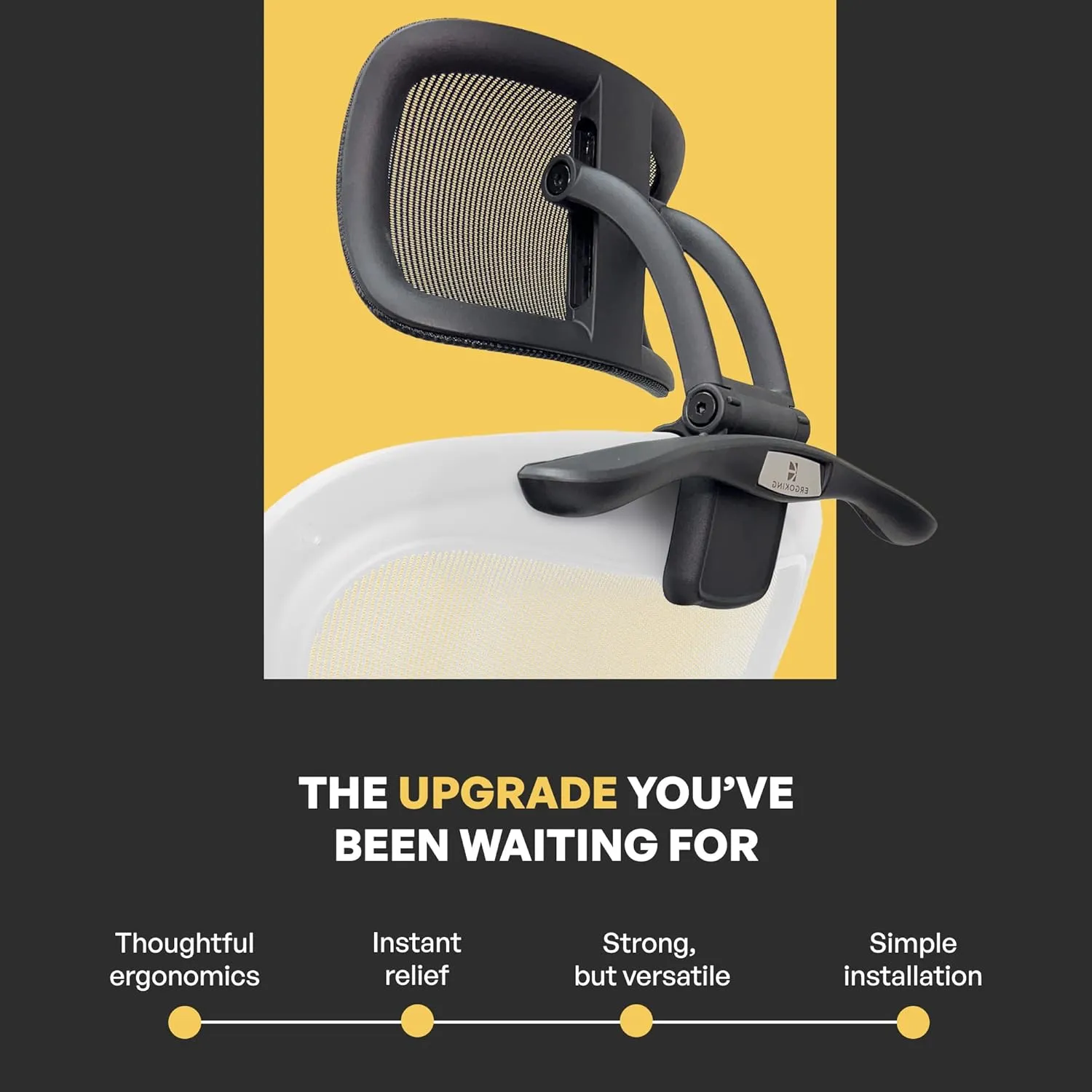 Headrest Compatible with Herman Miller Aeron Remastered Fully Adjustable Height & Tilt, Removable Coat Hanger Graphite Frame, Graphite Mesh