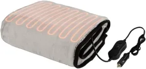 Heated Car Blanket - 12V Heated Blanket for Car, Truck, RV or Camping - 59x43” Portable Electric Travel Throw - 2 Heat Levels - Tailgating Essentials by Stalwart (Light Gray)