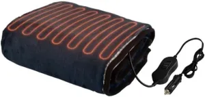 Heated Car Blanket - 12V Heated Blanket for Car, Truck, RV or Camping - 59x43” Portable Electric Travel Throw - 2 Heat Levels - Tailgating Essentials by Stalwart (Navy Blue)