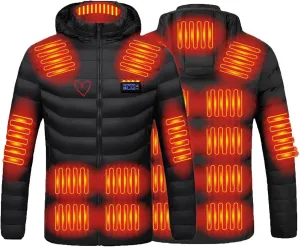 Heated Jackets for Men Women Hooded Heated Coat USB Heated Body Warmer 21 Zones Soft Shell Heated Jacket Waterproof