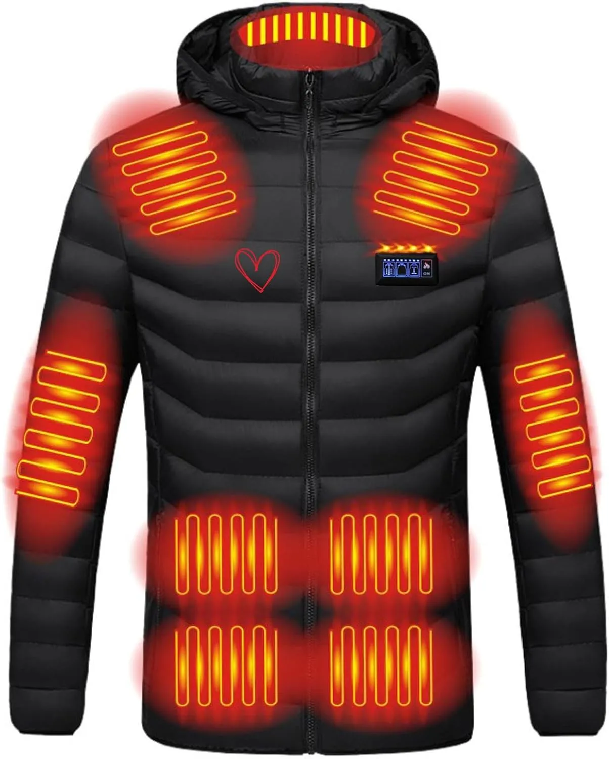Heated Jackets for Men Women Hooded Heated Coat USB Heated Body Warmer 21 Zones Soft Shell Heated Jacket Waterproof