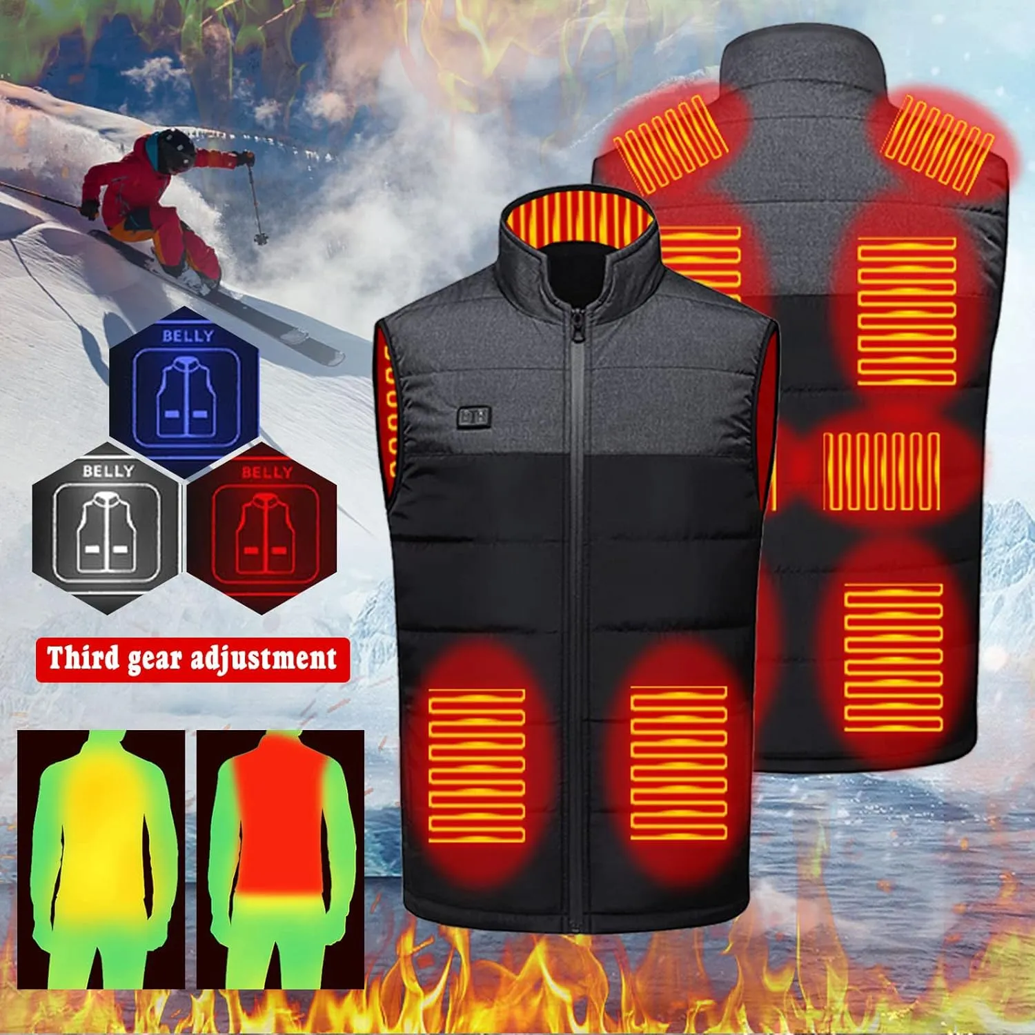 Heated Vest for Women Lightweight Warm Winter Vest Winter Warm Sleeveless Jacket for Hiking Golf Camping