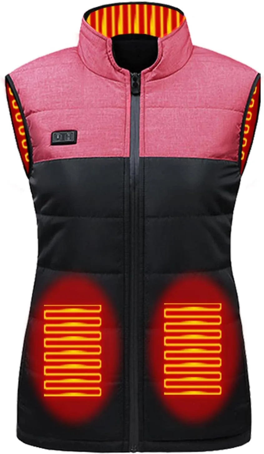 Heated Vest for Women Lightweight Warm Winter Vest Winter Warm Sleeveless Jacket for Hiking Golf Camping