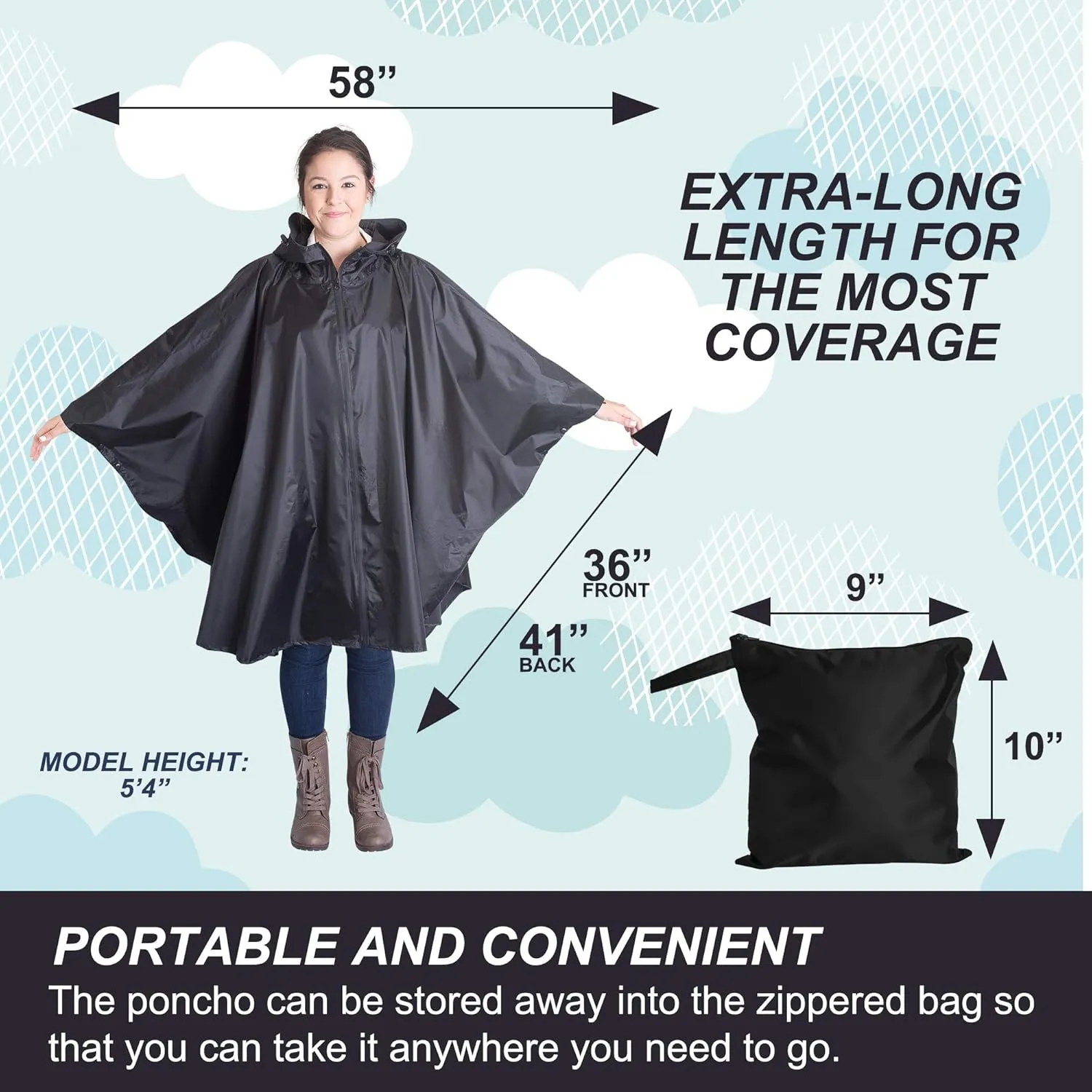 Heavy Duty Rain Poncho for Backpacking, Waterproof Lightweight for Adults, Military, Emergency, Camping, Men, Women