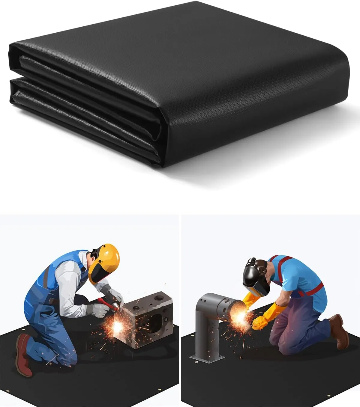 Heavy Duty Welding Blanket, 4x6ft Silicone Coated Fiberglass Fire Blanket, Designed for in Home and Outdoor Use for Professional and Heavy-duty Welding, Cutting, and Other Uses