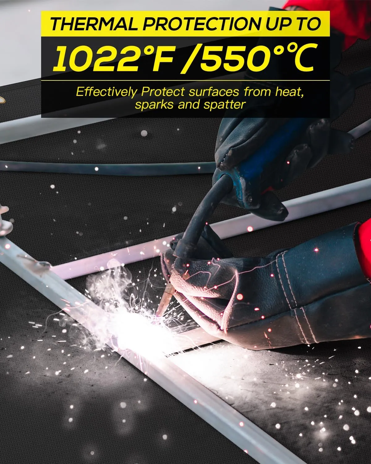 Heavy Duty Welding Blanket, 4x6ft Silicone Coated Fiberglass Fire Blanket, Designed for in Home and Outdoor Use for Professional and Heavy-duty Welding, Cutting, and Other Uses