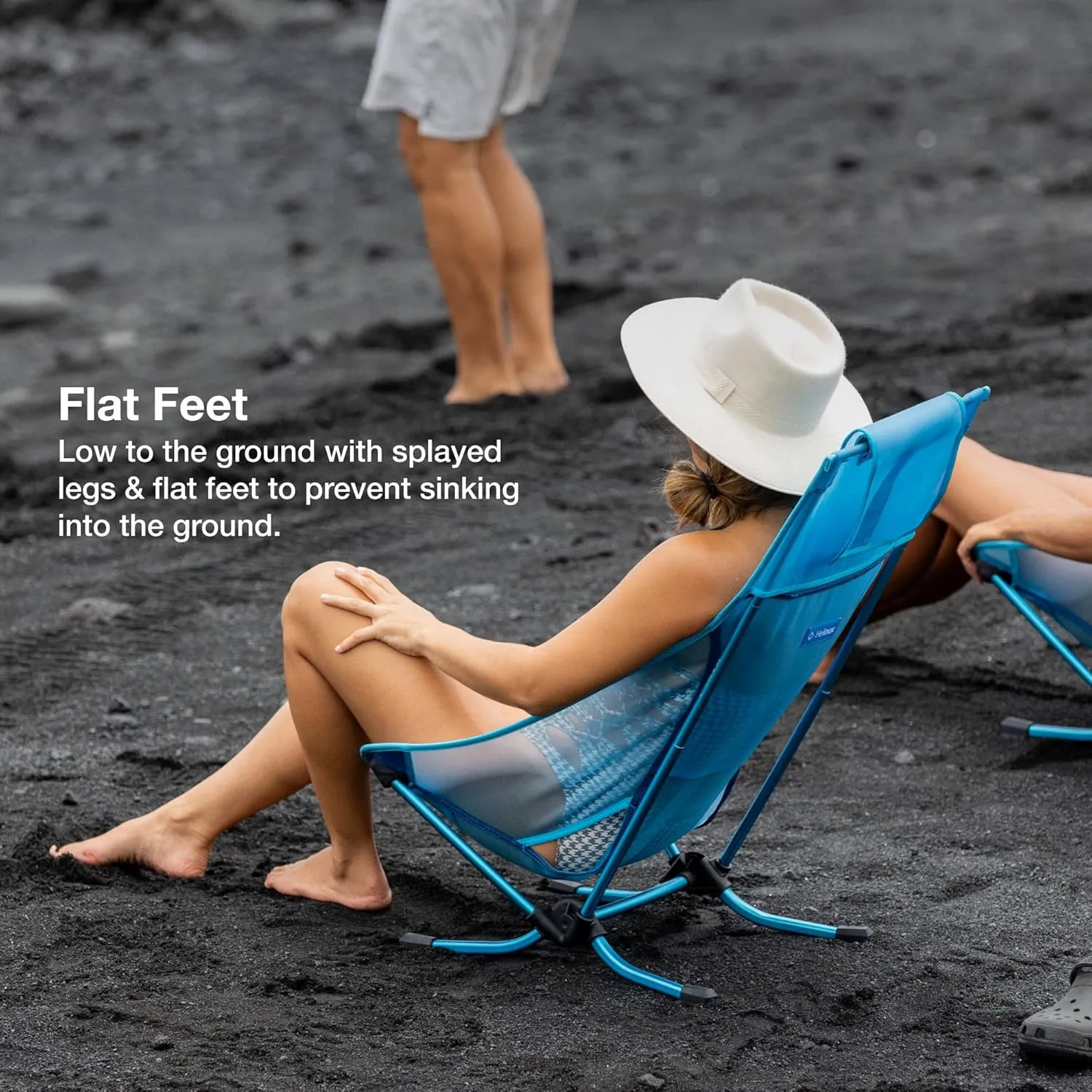Helinox Beach Chair Lightweight, Lower-Profile, Compact, Collapsible Camping Chair, Mint Multiblock