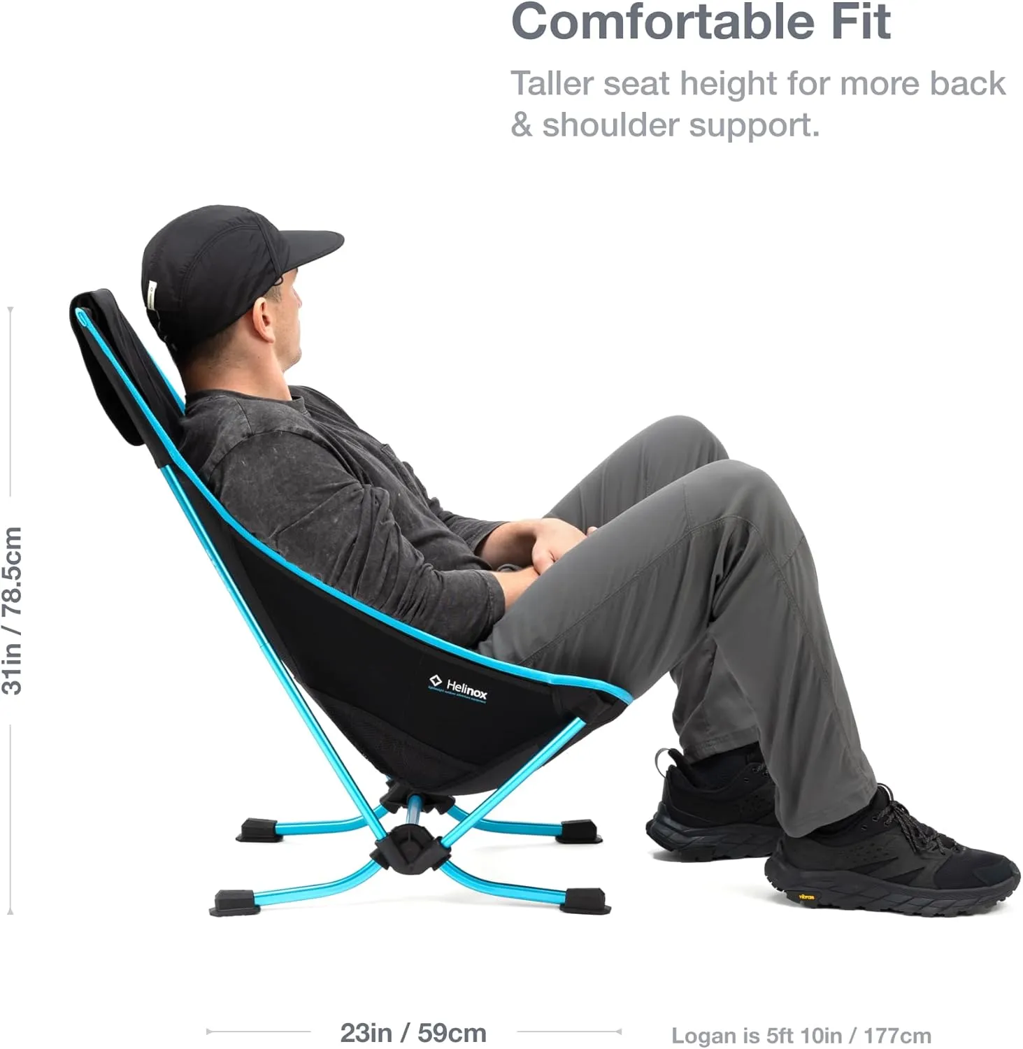 Helinox Beach Chair Lightweight, Lower-Profile, Compact, Collapsible Camping Chair, Mint Multiblock