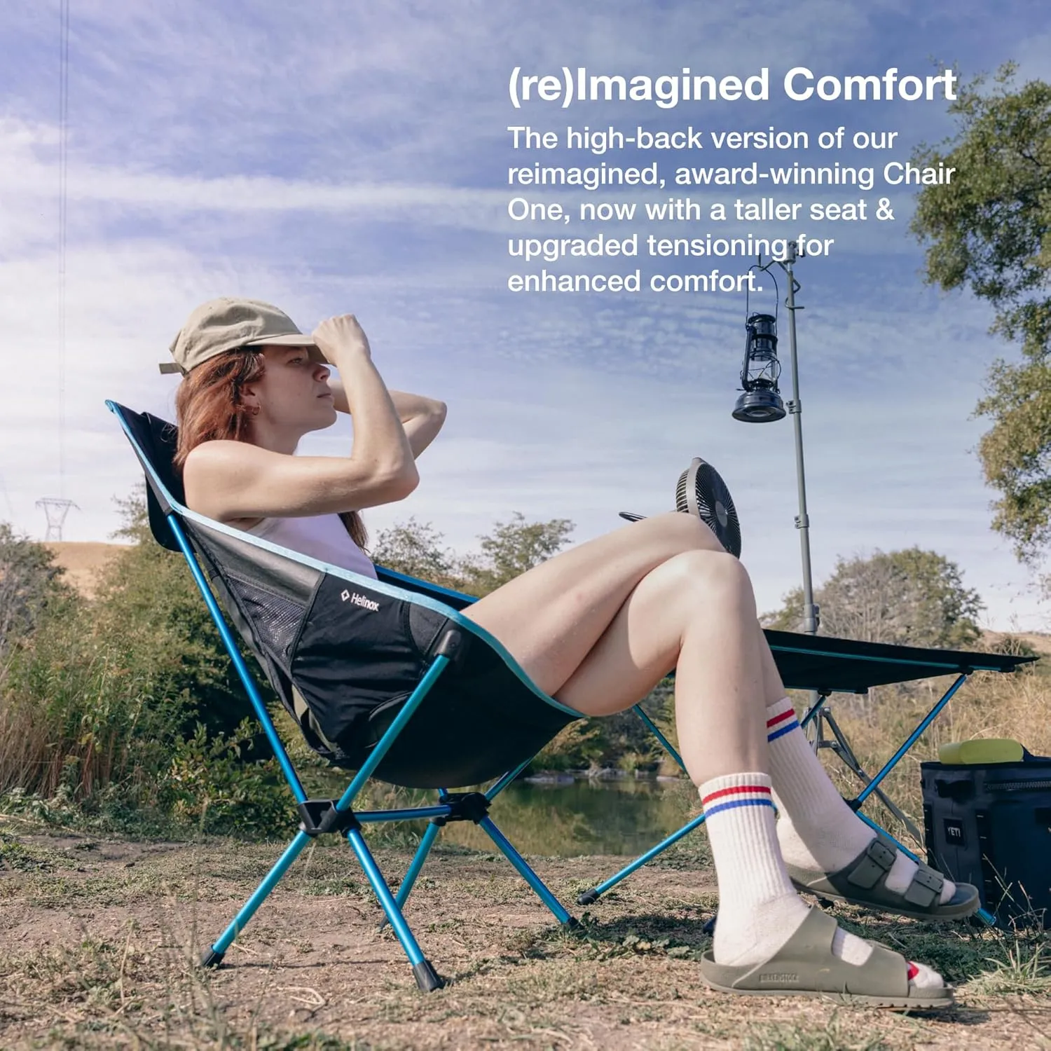 Helinox Chair One Highback (re) High-Performance Camping Chair, Blue Block