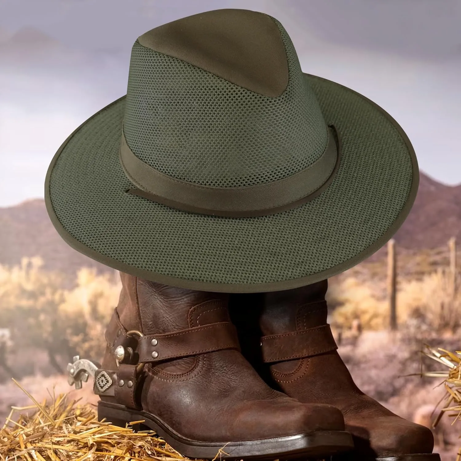 Henschel Aussie Mesh Breezer Hat - Packable Sun Protection for Outdoor Activities. Ideal for Hiking, Fishing & Camping.