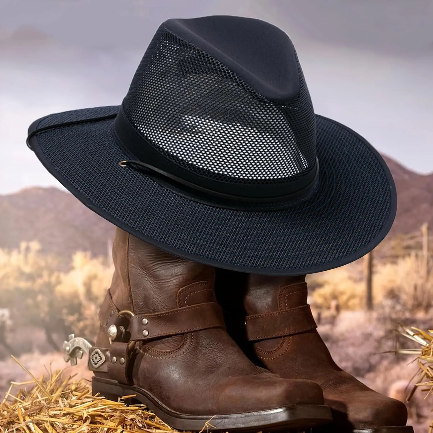 Henschel Aussie Mesh Breezer Hat - Packable Sun Protection for Outdoor Activities. Ideal for Hiking, Fishing & Camping.
