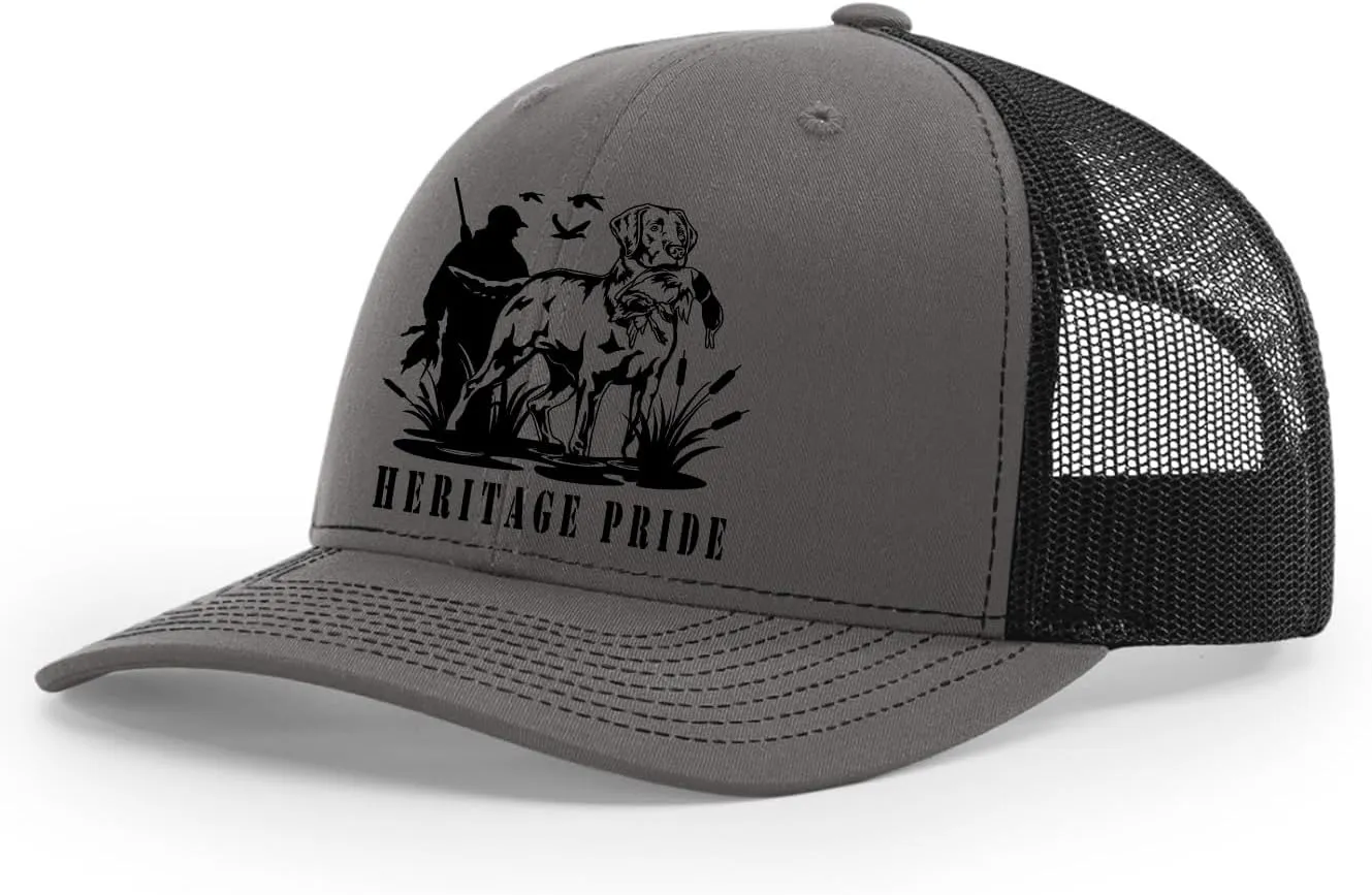 Heritage Pride Mens Lab Hunting Mallard Duck Embroidered Mesh Back Trucker Hat