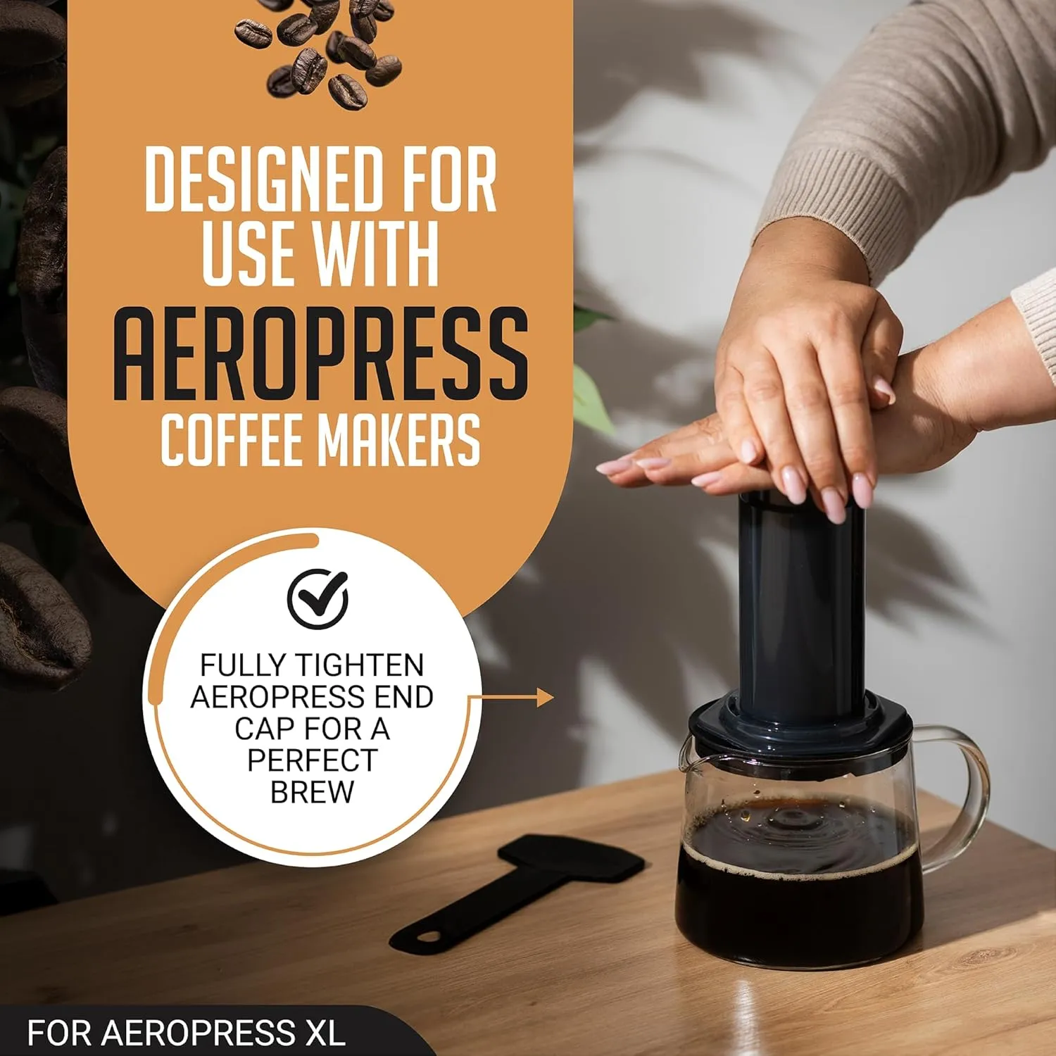 HEXNUB - Reusable Metal Filter for AeroPress XL Coffee Maker, Stainless Steel Filter Fits AeroPress XL Coffee Press, Fuller Bodied Coffee Than Paper Filters - SILVER MESH