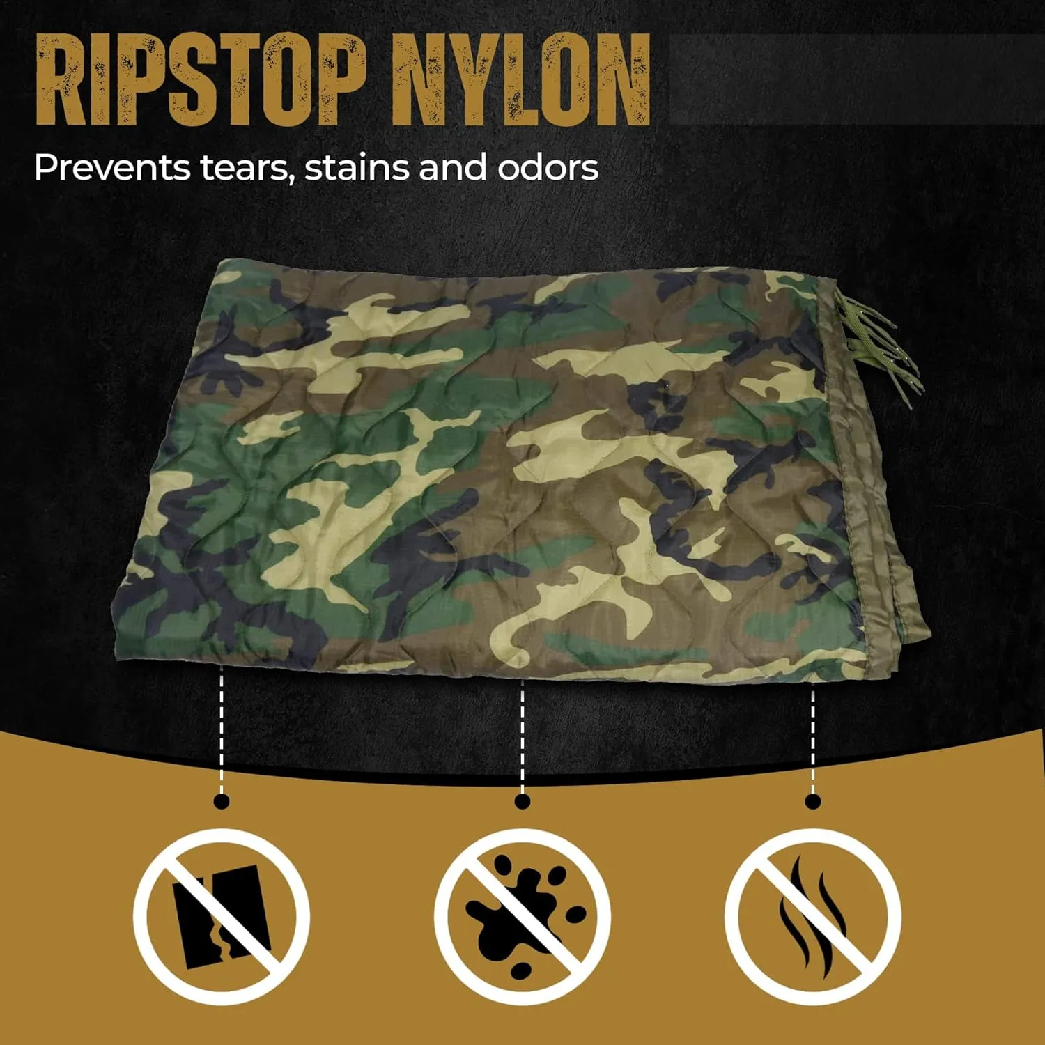 HighSpeedDaddy: Small Woobie Military Blanket & Poncho Liner for Camping & All Weather Use - Water Resistant   Ripstop - Lightweight, Thermal, Insulated - Tactical, Emergency, Outdoor - 36x30