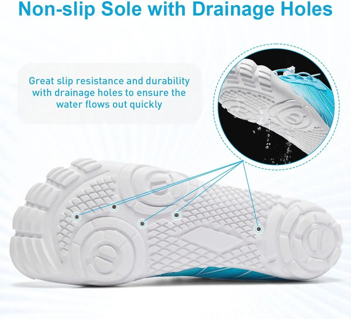 HIITAVE Water Shoes Non Slip Aqua Shoes Barefoot Quick Dry Lightweight with Beach River Swim Pool for Men Women Gradient Color…