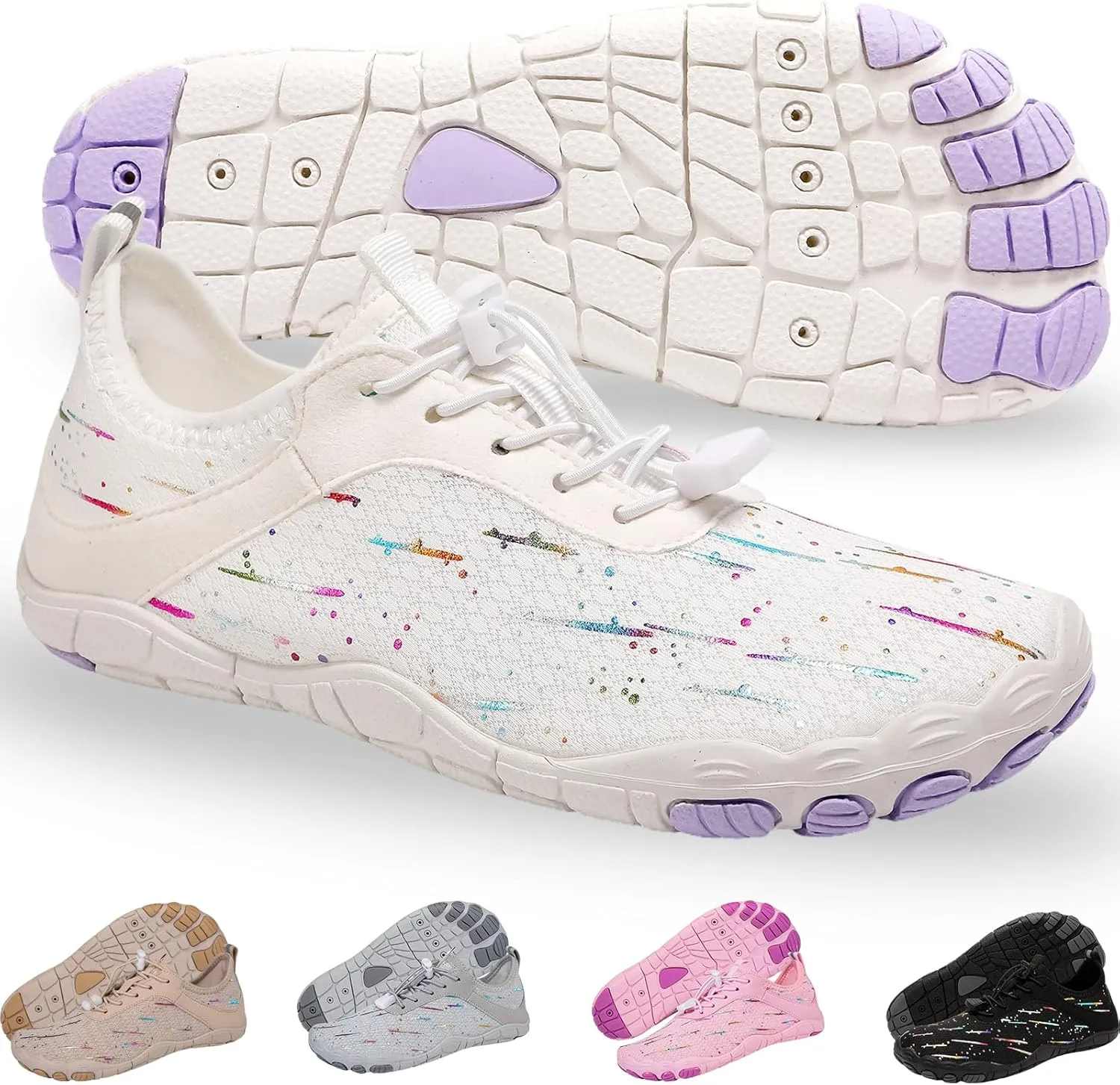 Hike Barefoot Shoes for Women Men - Quick Dry Wide Toe Box Beach Swim Athletic Sports Shoes, Non-Slip Hike Yoga Lightweight Footwear Aqua Hiking Walking Kayaking Diving Surfing