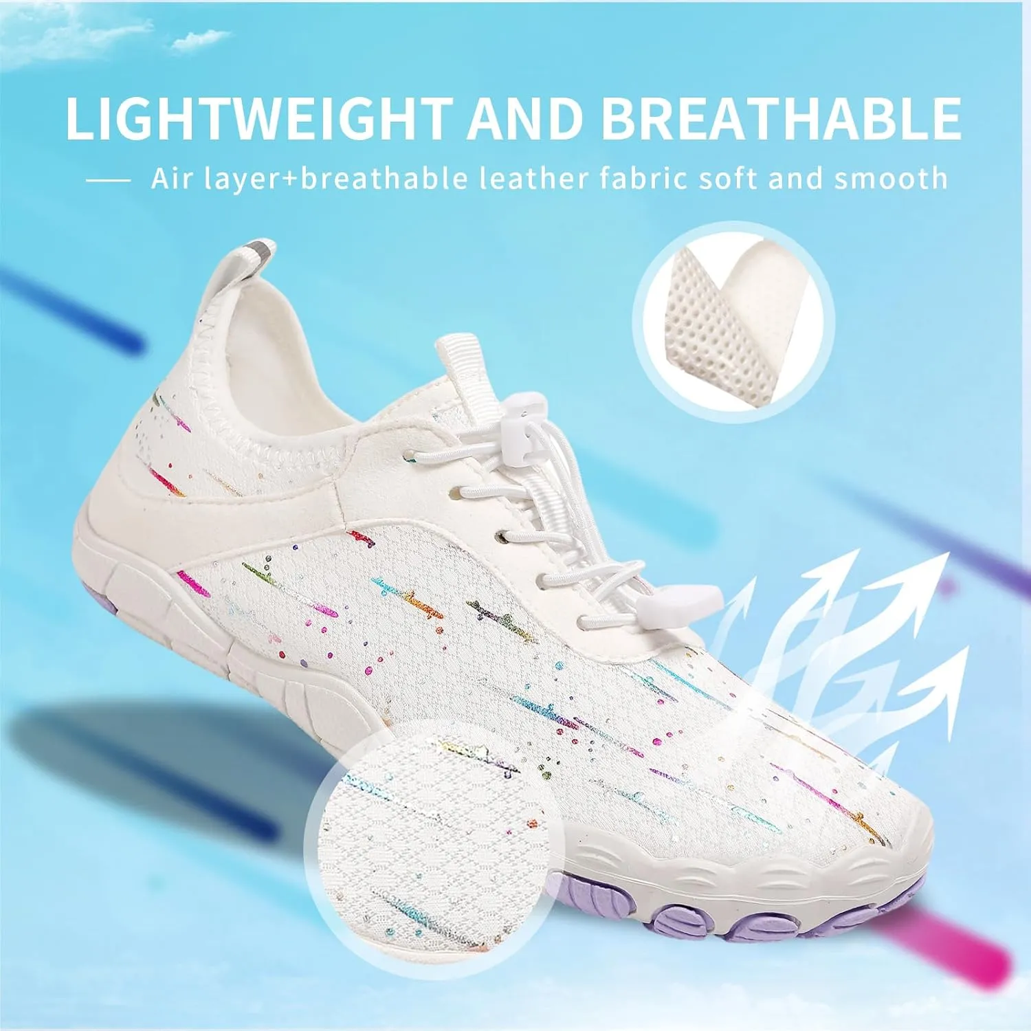 Hike Barefoot Shoes for Women Men - Quick Dry Wide Toe Box Beach Swim Athletic Sports Shoes, Non-Slip Hike Yoga Lightweight Footwear Aqua Hiking Walking Kayaking Diving Surfing