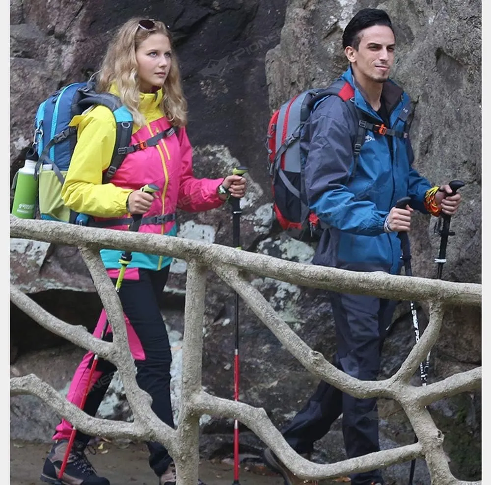 Hiking Poles 7001 Super-Hard Aluminum, Carbon Fiber Trekking Poles Lightweight Collapsible Folding Walking Sticks Included A Mud Baskets, Foot Cover, Carry Bag