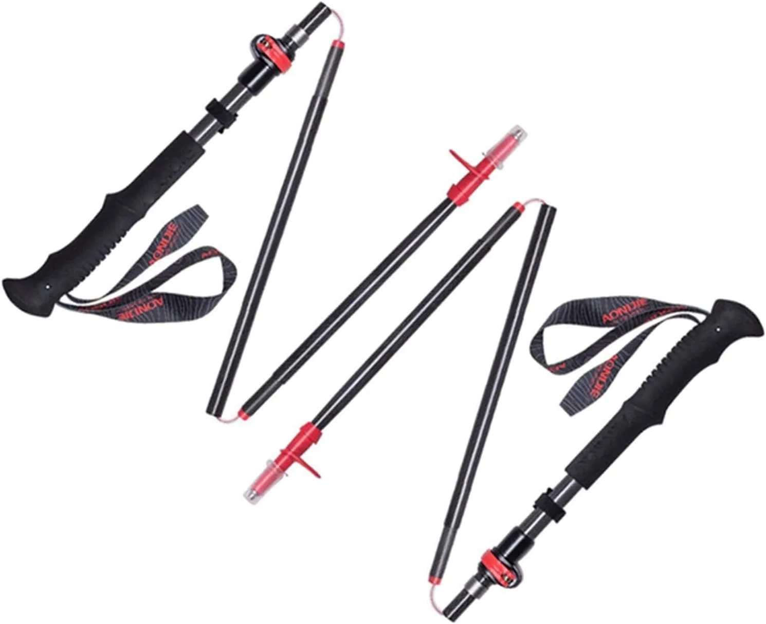 Hiking Trekking Poles, Lightweight Folding Hiking Trekking Poles, Adjustable 110-130Cm, High Grip and Soft and Comfortable Handle with Wrist Strap (Blue 1PCS)