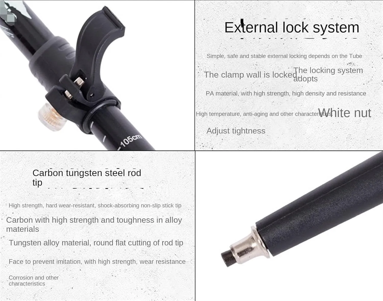 Hiking Trekking Poles Trekking Poles Telescopic Walking Sticks Ultralight Hiking Poles for Backpacking Hiking Sticks for Trekking(Black)