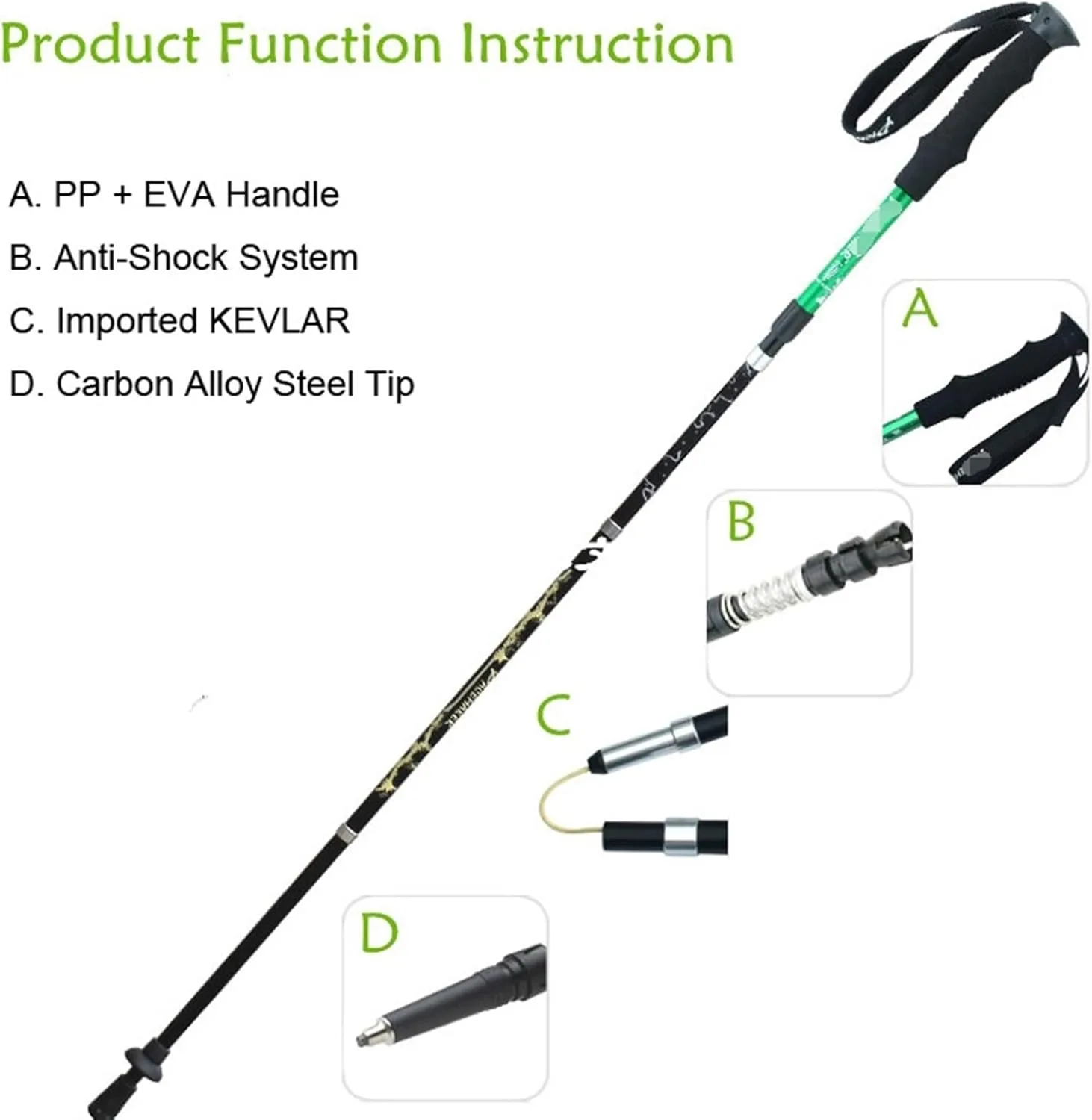Hiking Trekking Poles Ultralight Aluminum Alloy Trekking Poles Strong Hiking Pole for Hiking Camping Mountaining Hiking Sticks for Trekking