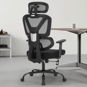 Home Office Chair, Ergonomic Desk Chair with Adjustable Height, Lumbar Support, High Back Mesh Computer Chair with Flip up Armrests,Task Chairs for Home, Bedroom, Study, Dorm, Student, Adults- 300LB