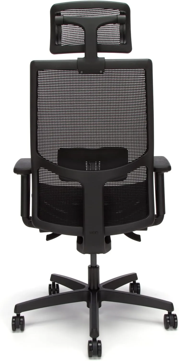 HON Ignition 2.0 Ergonomic Office Chair with Headrest, High Back, Adjustable Lumbar Support, Armrests, Seat-Depth, Synchro-Tilt Recline, Mesh Office Chair, Black