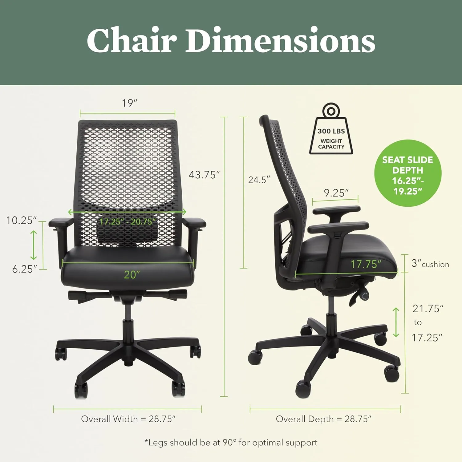HON Ignition 2.0 ReActiv Ergonomic Office Chair with Lumbar Support, Synchro-Tilt Recline, Breathable Flex-Back Support for Office Chair, Black
