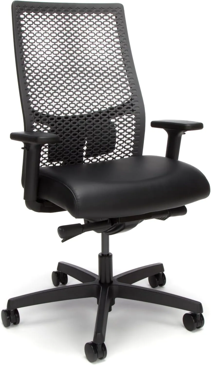 HON Ignition 2.0 ReActiv Ergonomic Office Chair with Lumbar Support, Synchro-Tilt Recline, Breathable Flex-Back Support for Office Chair, Black
