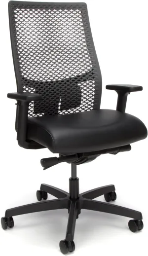 HON Ignition 2.0 ReActiv Ergonomic Office Chair with Lumbar Support, Synchro-Tilt Recline, Breathable Flex-Back Support for Office Chair, Black