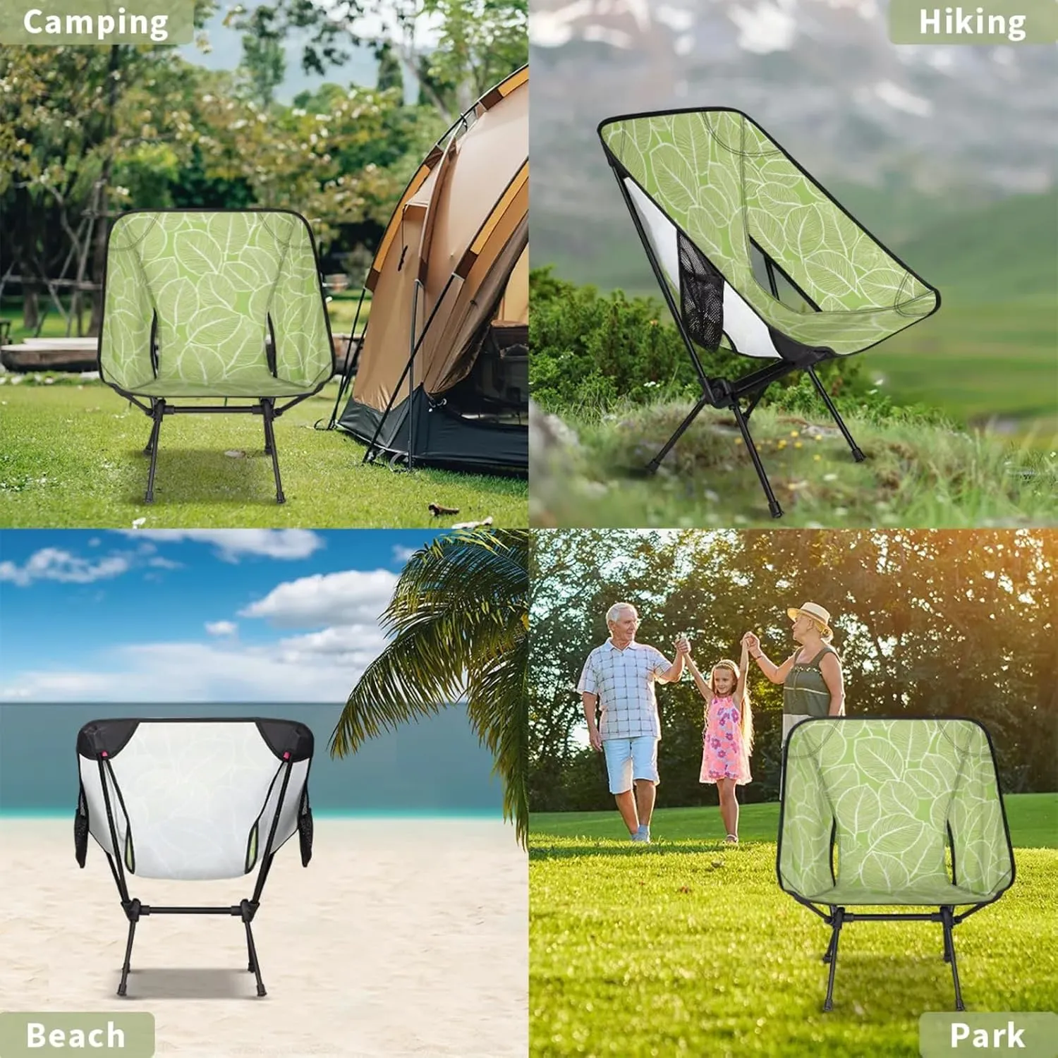 Honeybaby Folding Camping Chair Beautiful Leaf Veins Camping Chairs Lightweight Portable Chair Outdoor Foldable Chairs for Camping Travel Picnic Beach Hiking