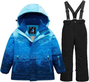 HOTIAN Boys Ski Jacket Snow Jacket Pants Suits Windproof Waterproof Winter Coats