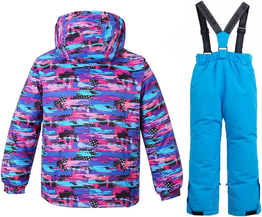HOTIAN Boys Ski Jacket Snow Jacket Pants Suits Windproof Waterproof Winter Coats