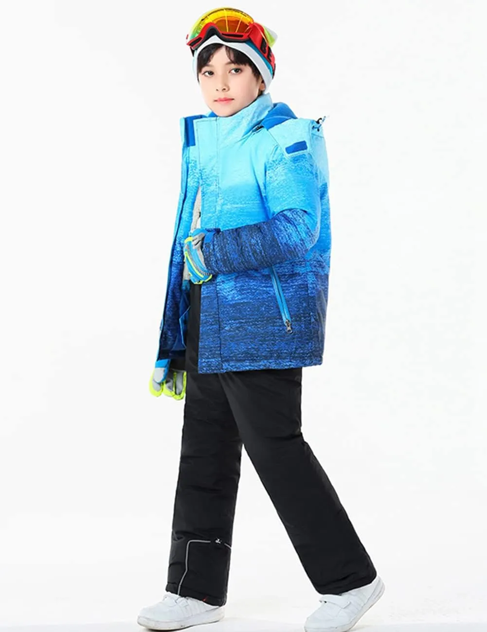 HOTIAN Boys Ski Jacket Snow Jacket Pants Suits Windproof Waterproof Winter Coats