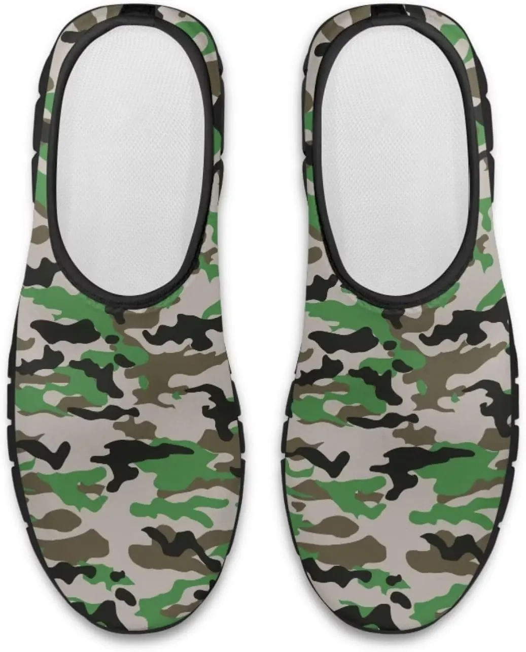 Howilath Camo Print Slip on Loafers for Women Anti-Skid Running Sneakers Fashion Trekking Shoes for Travel Camping