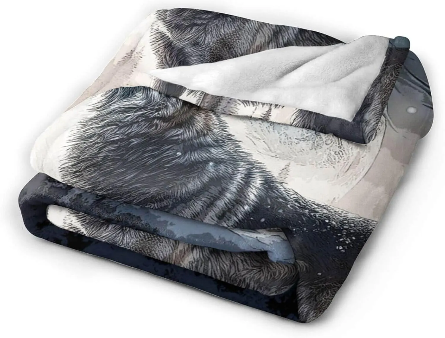 Howling Wolf Blanket for Boys Girls, Cool Wolf Themed Design Printed Throw Blankets for Kids Lap, Chair Sofa, Warm Soft Cozy Blanket, 40"x 50"