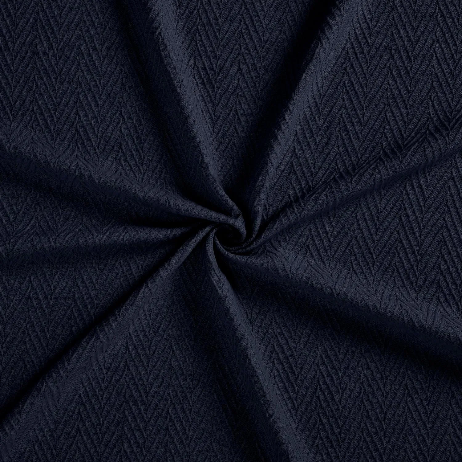 Hroo Collection Premium Thermal Blanket - All-Season Reversible Herringbone, Ultra-Soft and Warm, 100% Cotton, King, 108" x 90", Navy Blue