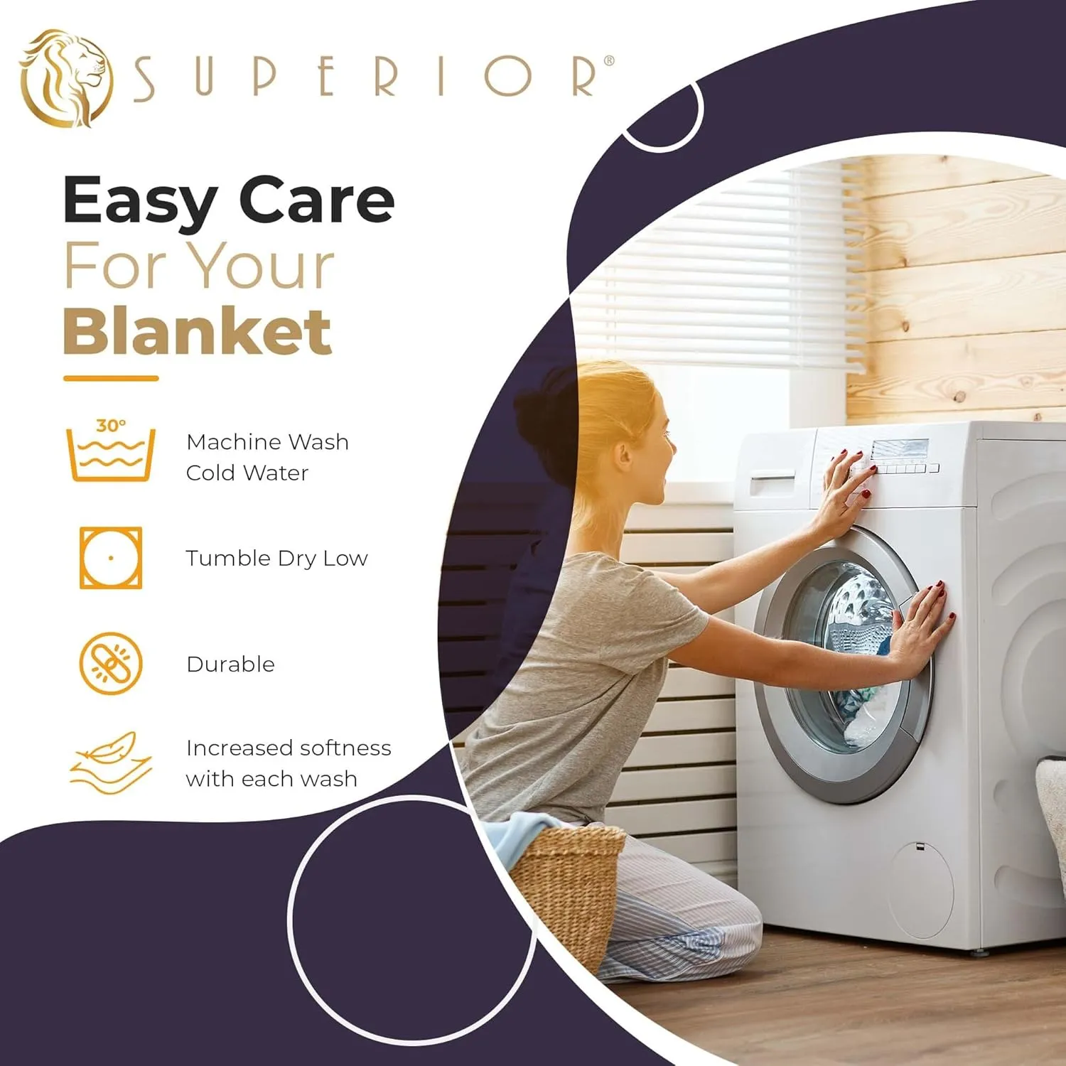 Hroo Collection Premium Thermal Blanket - All-Season Reversible Herringbone, Ultra-Soft and Warm, 100% Cotton, King, 108" x 90", Navy Blue